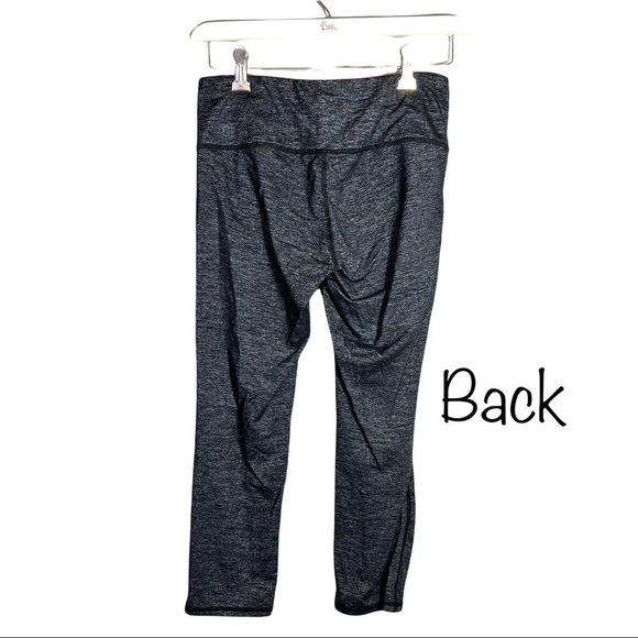 Athleta Black Marled Athletic Cropped Capri Pull On Legging Tights Size Small - Picture 5 of 17
